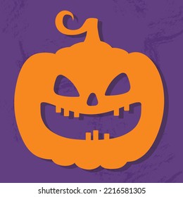 Design of creepy Halloween pumpkin icon. Jack-o-lantern.Vector