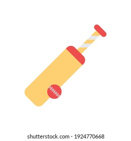 The design of the cricket sport flat icon vector illustration, this vector is suitable for icons, logos, illustrations, stickers, books, covers, etc.