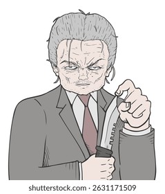 Desenho de criminoso com faca
