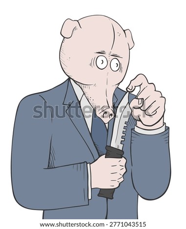 Design of criminal with knife draw