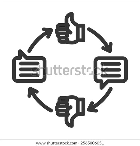 Design Critique Outline Icon Vector Illustration