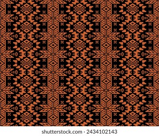 Design cross ikat pattern square for border and backgrounds