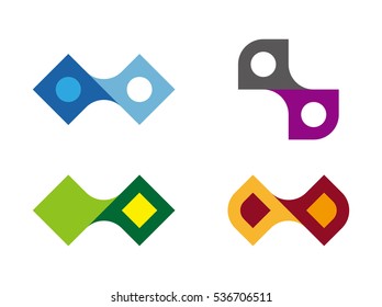 Design cross logo element. Abstract vector template set. You can use in energy, environmental protection, water and electricity equipment, computer medical science concept icon.