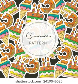Design cupcake template pattern design