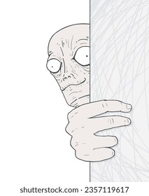 Design of curiosity man draw