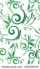 design curls leaves spiral pattern
