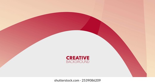 A design with curved, reddish shapes on a light beige and white background. 