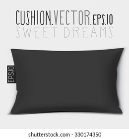 Design cushion (Pillow).
Vector black pillow.