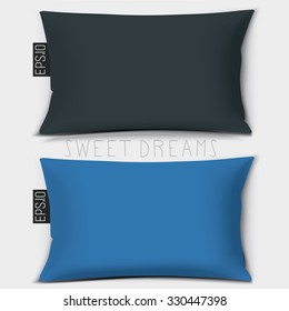Design cushion (Pillow).Vector blue pillow.