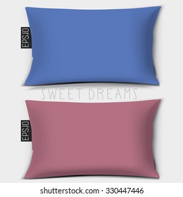 Design cushion (Pillow).Vector blue pillow.