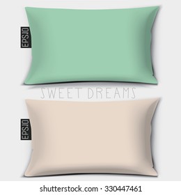 Design cushion (Pillow).Vector blue pillow.