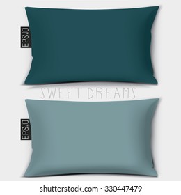 Design cushion (Pillow).Vector blue pillow.