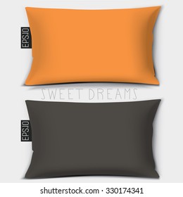 Design cushion (Pillow).Vector orange pillow.