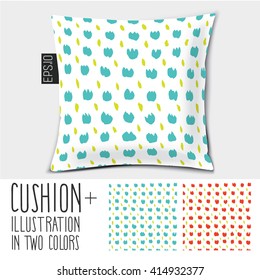 Design cushion (Pillow).
Vector pillow.Handdrawn texture.