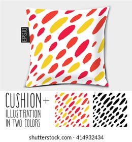 Design cushion (Pillow).
Vector pillow.Handdrawn texture.