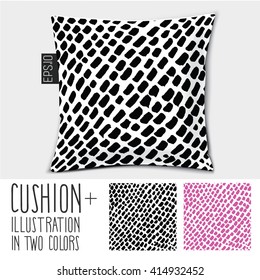 Design cushion (Pillow).
Vector pillow.Handdrawn texture.