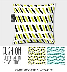 Design cushion (Pillow).
Vector pillow.Handdrawn texture.