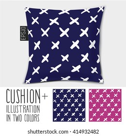 Design cushion (Pillow).
Vector pillow.Handdrawn texture.