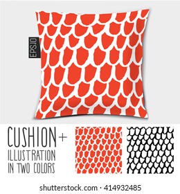 Design cushion (Pillow).
Vector pillow.Handdrawn texture.