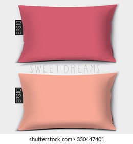 Design cushion (Pillow).
Vector pink pillow.