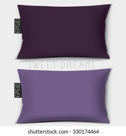 Design cushion (Pillow).Vector purple, violet pillow.