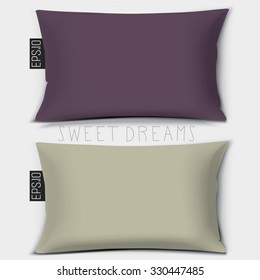 Design cushion (Pillow).Vector purple, violet pillow.