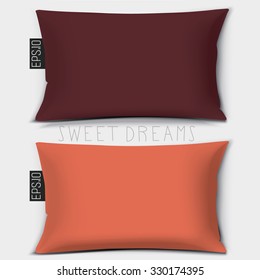 Design cushion (Pillow).Vector red pillow.