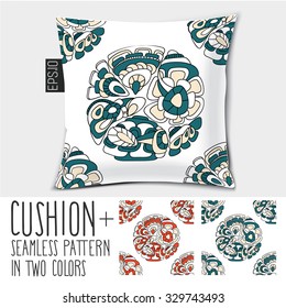 Design cushion (Pillow)Vector seamless pattern.