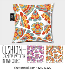 Design cushion (Pillow)Vector seamless pattern.