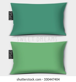 Design cushion (Pillow).Vector turquoise, aquamarine pillow.