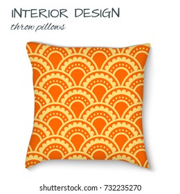 design cushions home interior, seamless vector abstract geometric pattern, throw pillows