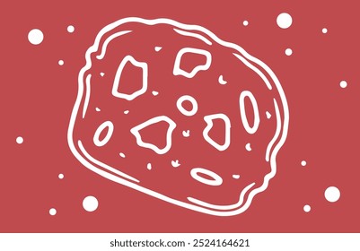 design of a cut piece of English fruitcake for Christmas. the cake is shown on top and is perfect for stories, decorating posts, booklets, posters, invitations. 