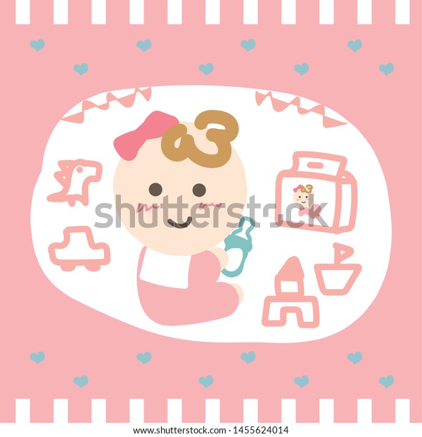 Design Cute Baby Boy Girl On Stock Vector Royalty Free 1455624014