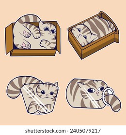 diseño lindo Cat vector art