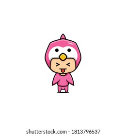 design of cute character bird 
