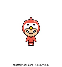 design of cute character bird 
