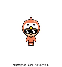 design of cute character bird 