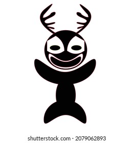 diseño de personajes bonitos en el concepto de ilustración en blanco y negro