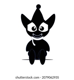 design of cute characters in black and white illustration concept