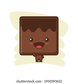 design a cute chocolate bar character with a greeting pose.