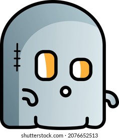 Design eines süßen Geisterspoky-Ikons, Logo