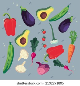 design of cute healthy vegetables