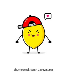 Design a cute lemon character with a flat design style
