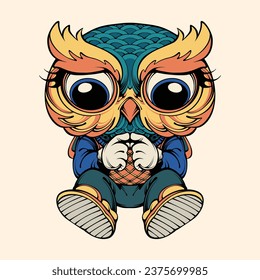 Design cute owl vector art