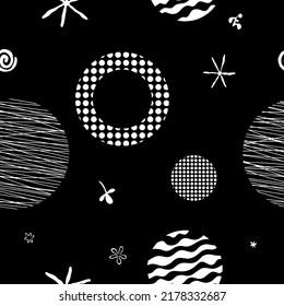 Diseño con lindas formas y plantas. Patrón sin foco. Fondo vectorial. 