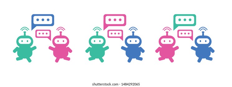 Design cute smart communication robot vector.