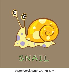 design Cute Snail. small icon for stock.