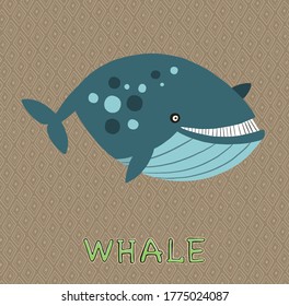 design Cute whale. small icon for stock.