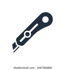 The design of the cutter stationary glyph icon vector illustration, this vector is suitable for icons, logos, illustrations, stickers, books, covers, etc