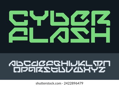 Diseño Cyber Flash Typeface Alphabine Typography Letra texto